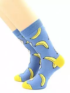Привлекательные носки с принтом "бананы" синего цвета Hobby Line 45954